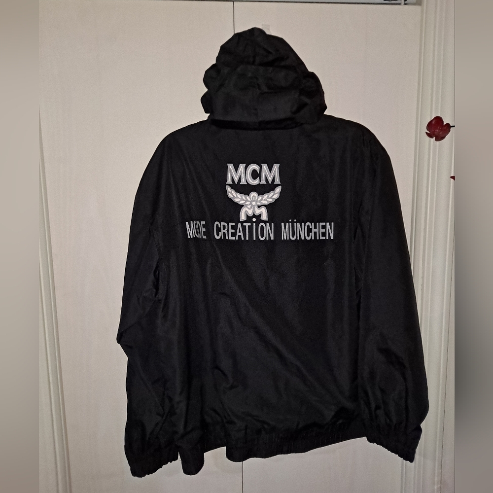 MCM Black Windbreaker Jacket with Hood